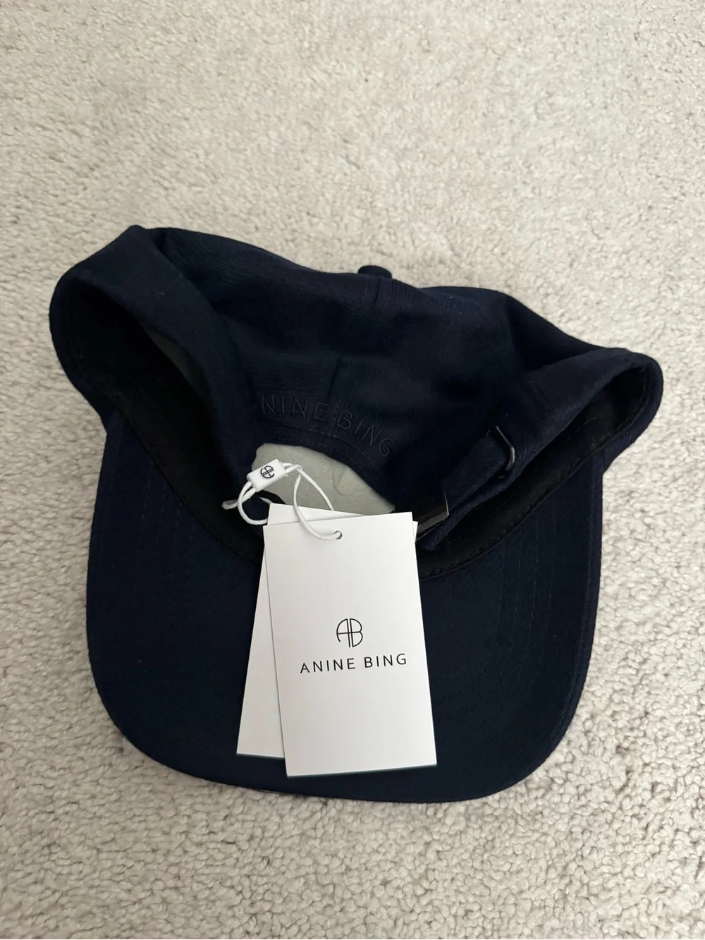 Anine Bing Dark Blue Baseball Cap with Embroidered AB Logo